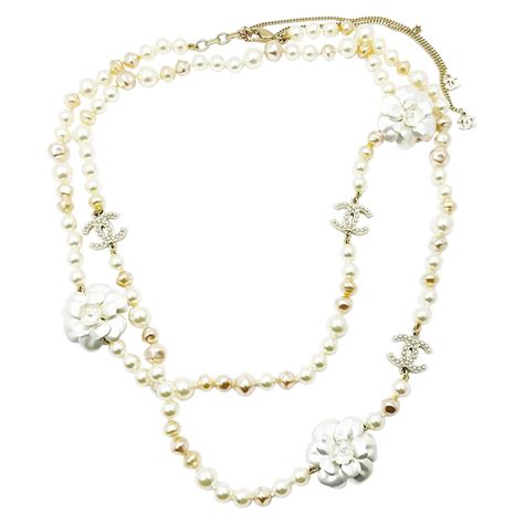 chanel and camellia|chanel camellia white necklace.